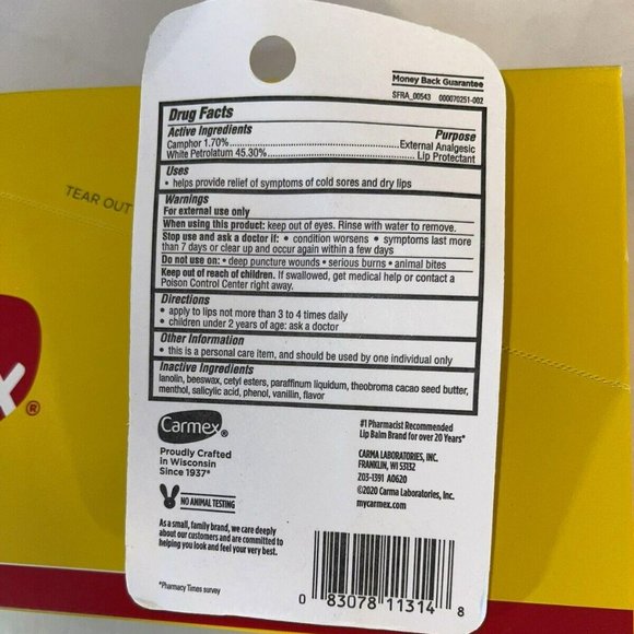 Carmex Medicated Lip Balm Lot of 12 - Picture 2 of 2